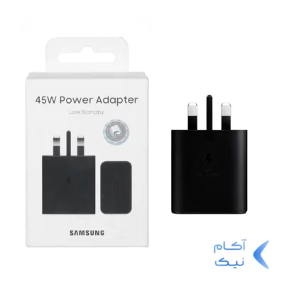 شارژر سه پین SAMSUNG 45W مدل T4511 ( فست و PD) مشکی (18 ماهه شرکتی) - bew