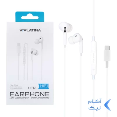 هندزفری باسیم VIPLATINA Type-C مدل HF12 - سفید
