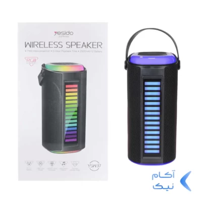 اسپیکر بی سیم شارژی 20 وات Yesido مدل YSW37 RGB - مشکی (گارانتی 18 ماه تعویض نیکان همراه)