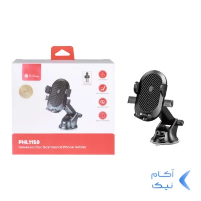 هولدر گوشی موبایل پایه دار ProOne مدل PHL1150 - مشکی(به همراه گیره اتصال به دریچه کولر)