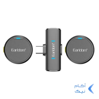 میکروفون بی سیم یقه ای Earldom Type-C مدل MC15C - مشکی
