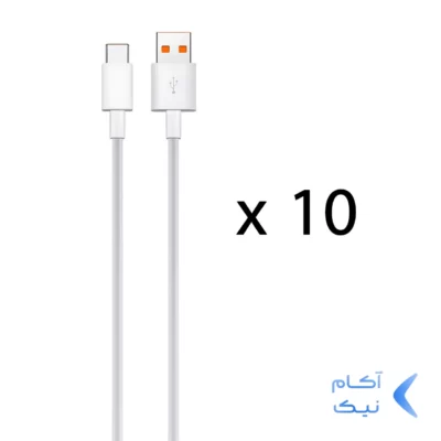 بسته 10 عددی کابل شارژ فست CHERLO Type-C مدل CH-TC19 - سفید - SMO