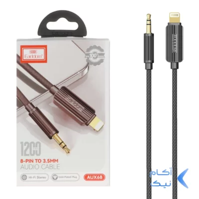 کابل 1.2 متری Earldom Lightning To Aux مدل AUX68 - مشکی