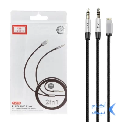 کابل 1.2 متری Earldom Aux To Aux & Lightning مدل Aux05 - مشکی