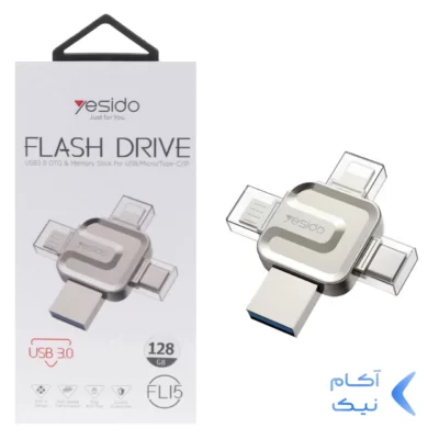 مبدل Yesido USB OTG Flash Memory مدل FL15 ظرفیت 128GB (گارانتی 18 ماه تعویض نیکان همراه)