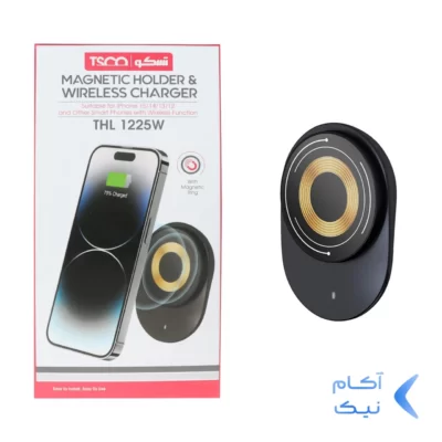 هولدر و شارژر وایرلس گوشی موبایل مگنتی TSCO مدل THL 1225W - مشکی