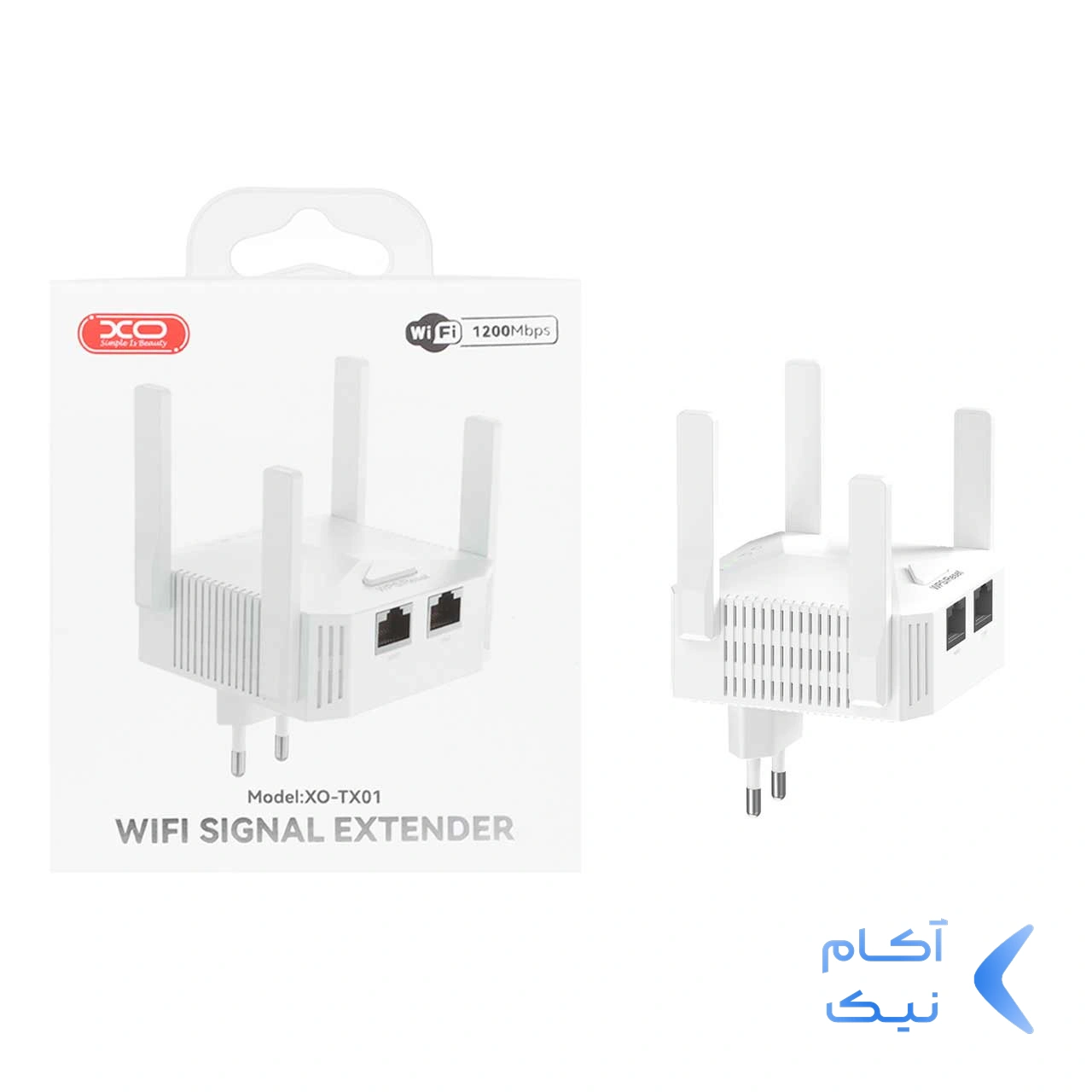 1601034-1.webp تقویت کننده آنتن وای فای XO مدل XO-TX01 - سفید