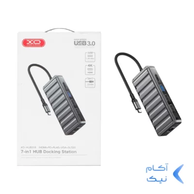 هاب 7 پورت XO Type-C مدل XO-HUB016 - مشکی