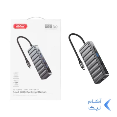 هاب 5 پورت XO Type-C مدل XO-HUB015 - مشکی