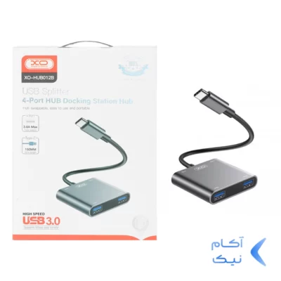 هاب 4 پورت XO Type-C مدل XO-HUB012B - مشکی