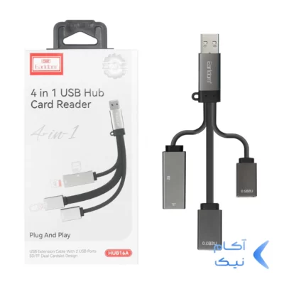 هاب 4 پورت Earldom مدل HUB16A - مشکی
