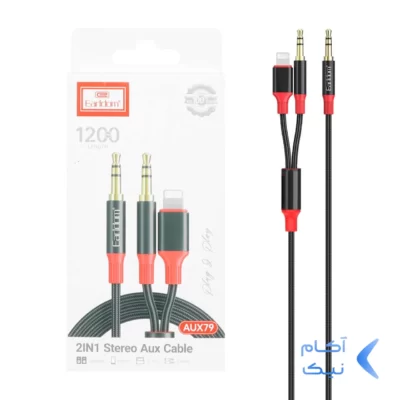 کابل 1.2 متری Earldom Aux To Aux & Lightning مدل Aux79 - مشکی