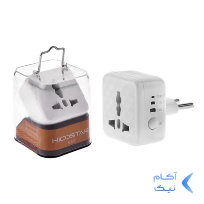 تبدیل برق 3 به 2 تایمردار Hicosatr مدل HS-PS301 - سفید