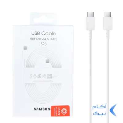 کابل شارژ 1.8 متری فست و Samsung Type-C to Type PD مدل EP-DW767 - سفید - (گارانتی پارتیان پایا)
