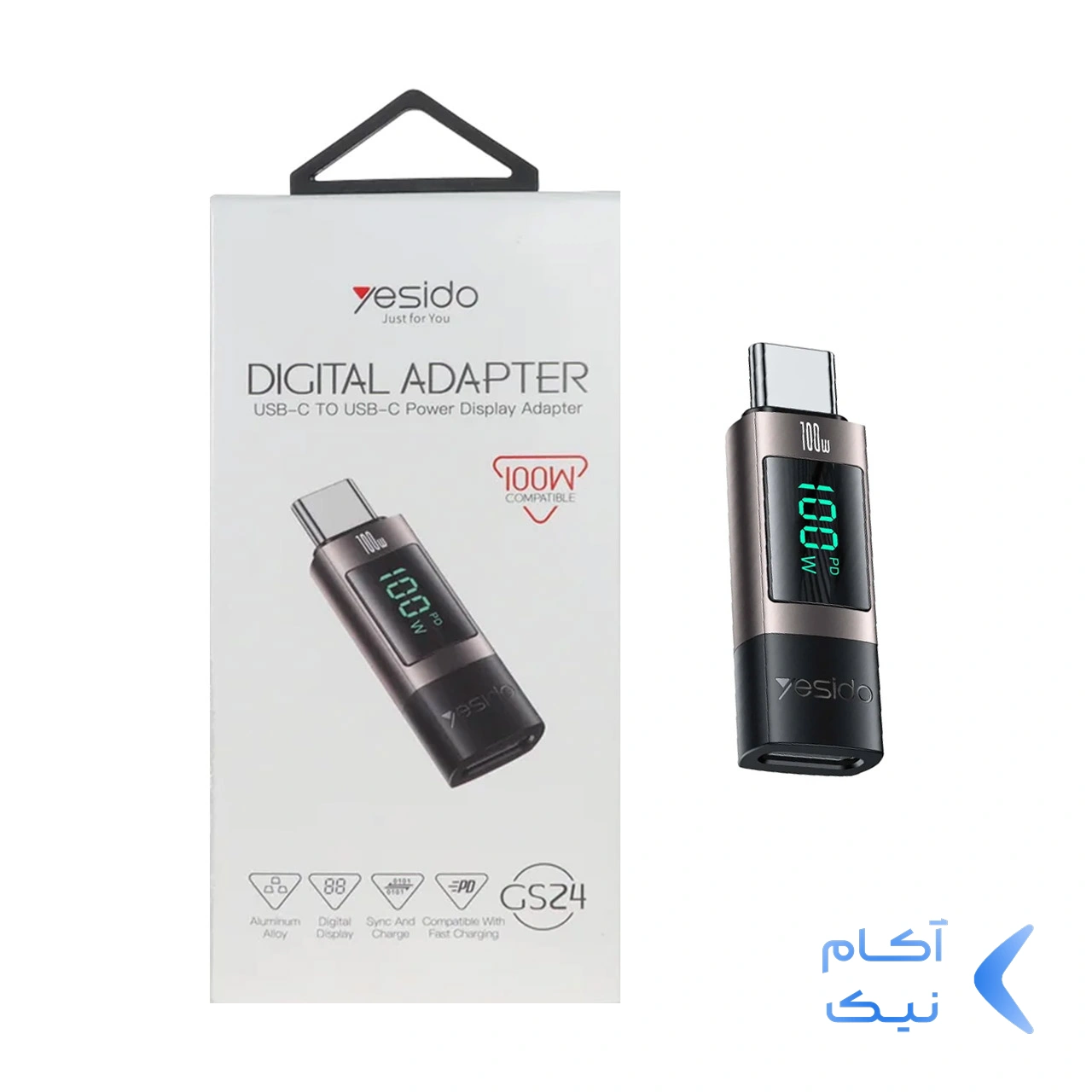 1620506-1.webp تبدیل Yesido Type-C To Type-C دارای نمایشگر LED مدل GS24 100W - قهوه ای (گارانتی 18 ماه تعویض نیکان همراه)