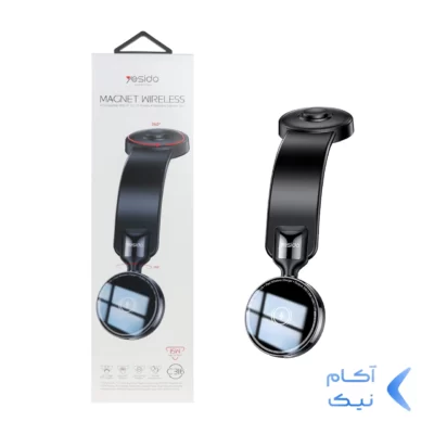 هولدر گوشی موبایل مگنتی و شارژر وایرلس Yesido مدل C316 - مشکی (گارانتی 18 ماه تعویض نیکان همراه)