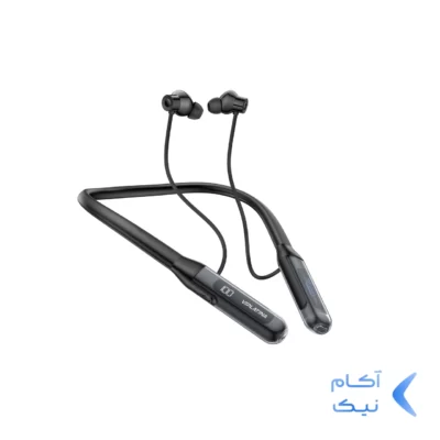 هندزفری گردنی بی سیم با سری مگنتی VIPLATINA دارای نمایشگر LED درصد باتری مدل VSP12 - مشکی (گارانتی 18 ماه تعویض نیکان همراه)