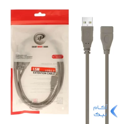کابل افزایش طول 1.5 متری - XP Product USB 2.0 - طوسی - RYL