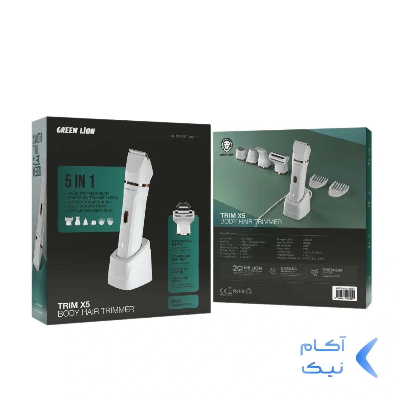 1622660_2AI6b9138-1.webp ماشین اصلاح موی سر و صورت Green Lion مدل GNTRMXBTMWH - سفید (گارانتی 24 ماهه ایویز)