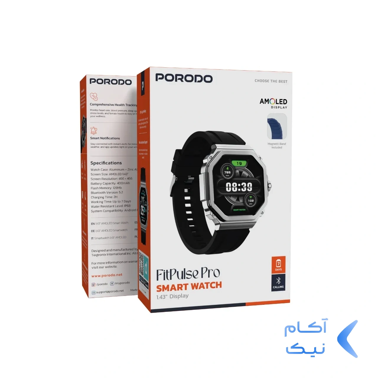 1622664_5AI9db720-1.webp ساعت هوشمند Porodo FITPULSE PRO مدل PDLFST170SL - نقره ای (گارانتی 24 ماهه ایویز)