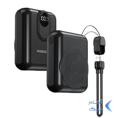 پاوربانک (PD و فست شارژ) Porodo 10000mAh مدل PD-PBFCH082-BK 22.5W - مشکی (گارانتی 24 ماهه ایویز)