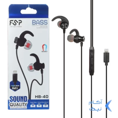 هندزفری با سیم با پورت آیفون FSP مدل HB-40 - مشکی BSA