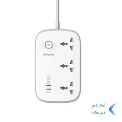 چندراهی برق 3 خانه Energizer مدل EPB3250W00EU 60W - سفید