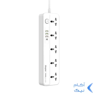 چندراهی برق 5 خانه Energizer مدل EPB2501EU 20W - سفید