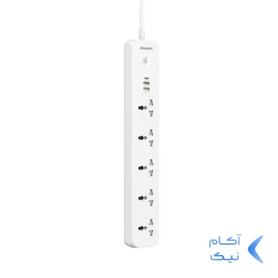 چندراهی برق 5 خانه Energizer مدل EPB2504EU 38W - سفید