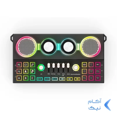دستگاه میکسر و اسپیکر Porodo Soundtec مدل PD-ST21MIX-BK - مشکی (گارانتی 24 ماهه ایویز)