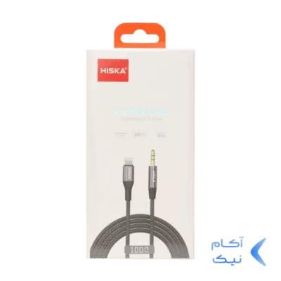 کابل تبدیل Hiska Lightning TO AUX مدل W46 - مشکی خاکستری