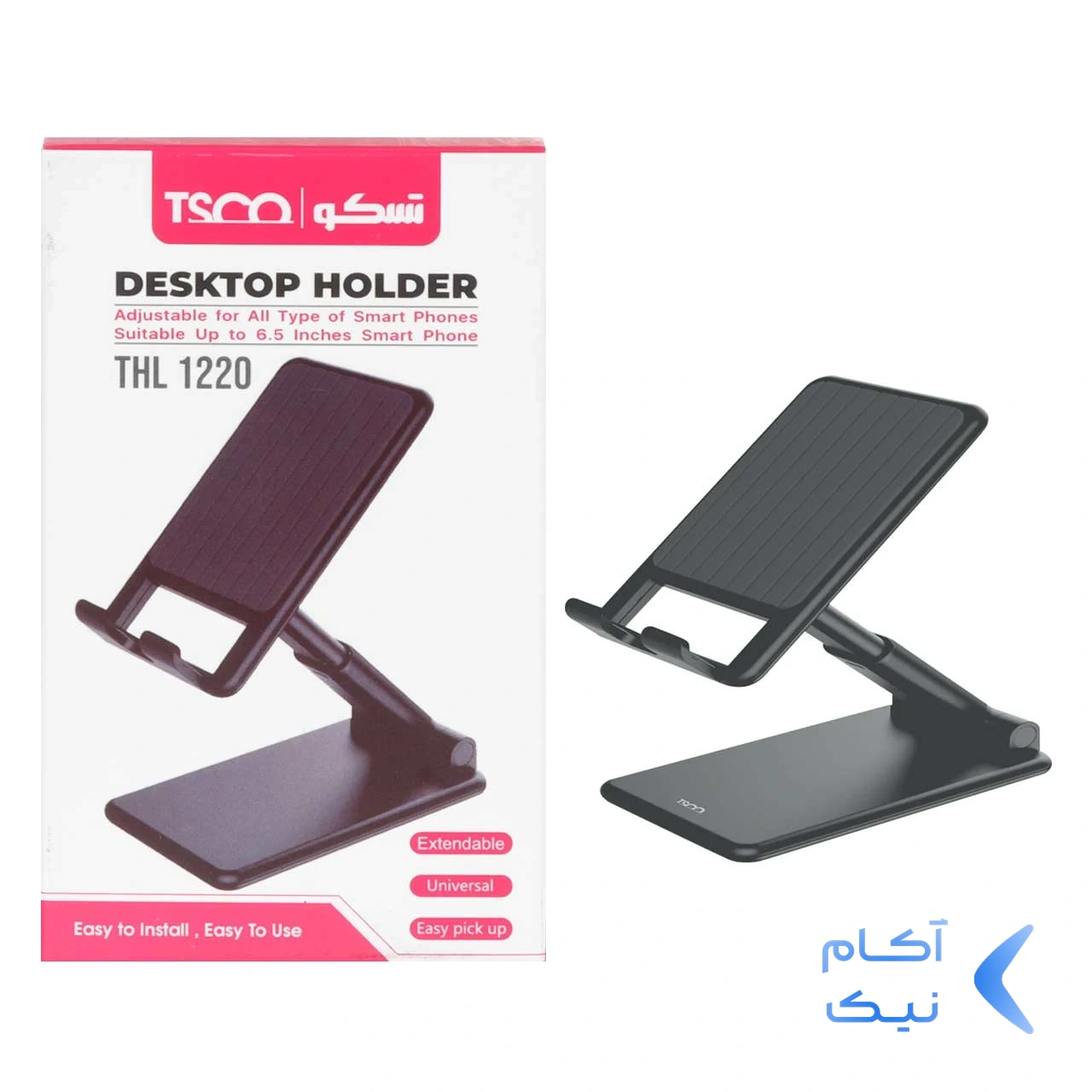 1631702-1.webp هولدر گوشی موبایل پایه دار رومیزی Tsco مدل THL 1220 - مشکی