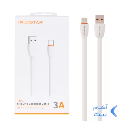 کابل شارژ فست Hicostar Type-C مدل 129C - سفید