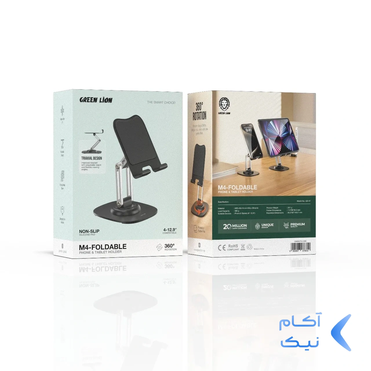 1644486_2AI033f05-1.webp هولدر رومیزی گوشی موبایل و تبلت Green Lion مدل GNGX47HLDBK - مشکی