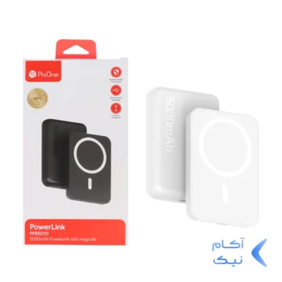 پاوربانک وایرلس و فست شارژ ProOne 5000mAh مدل PPB5010 PowerLink 20W - سفید