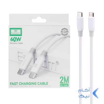 کابل شارژ و دیتا فست 2 متری Earldom Type-C To Type-C مدل EC-156C 60W - سفید