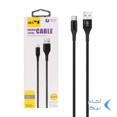 کابل شارژ 1.5 متری JBQ Type-C مدل DT-77 - مشکی (گارانتی یکساله رصاصی)