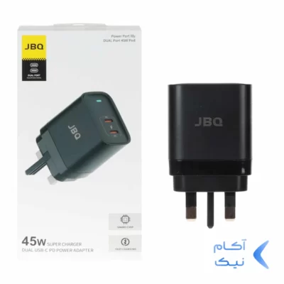 شارژر دیواری فست و PD دو پورت JBQ مدل WC-605b 45W - مشکی (گارانتی یکساله رصاصی)