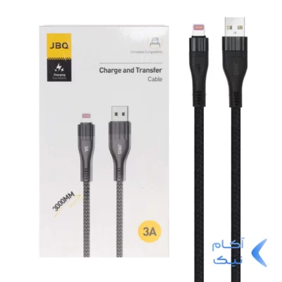 کابل شارژ 3 متری فست آیفون JBQ مدل CA-3010i - مشکی (گارانتی یکساله رصاصی)