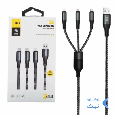 کابل شارژ 1.4 متری فست سه کاره مدل CA-633 - مشکی (گارانتی یکساله رصاصی)