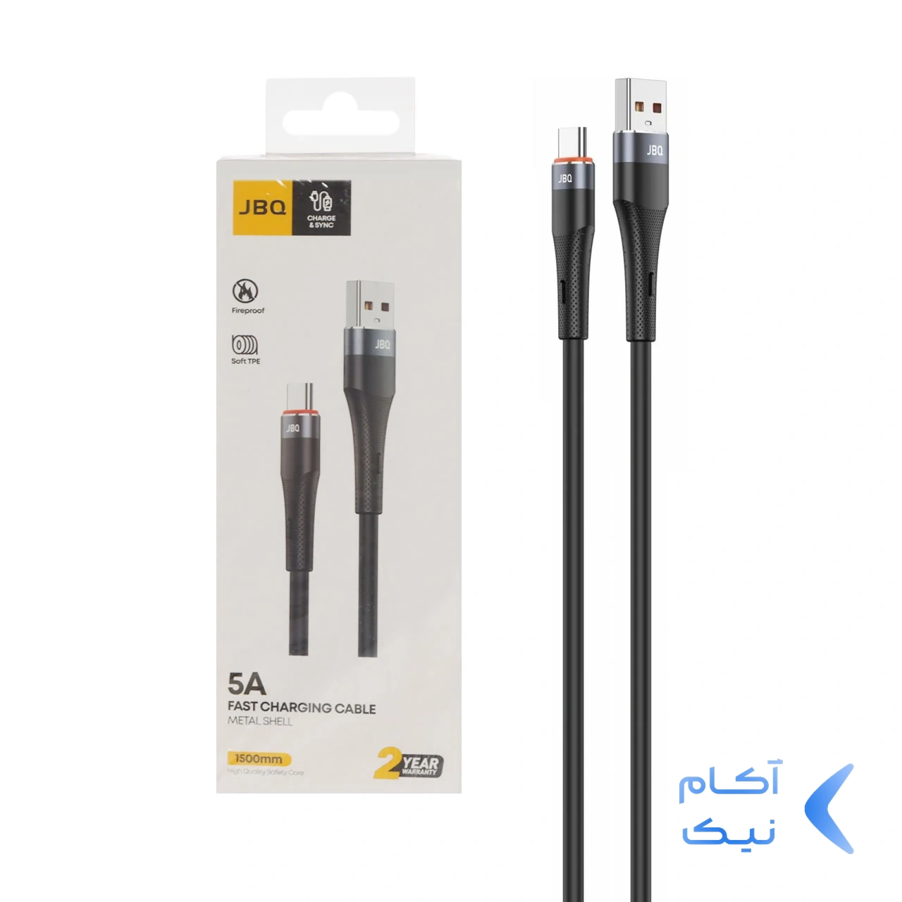 1662526-1.webp کابل شارژ 1.5 متری فست JBQ Type-C مدل CA-512 - مشکی (گارانتی یکساله رصاصی)