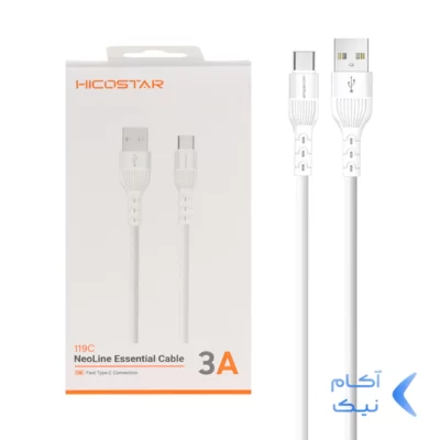 کابل شارژ فست Hicostar Type-C مدل 119C - سفید