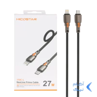 کابل شارژ فست و Hicostar Type-C to Lightning PD مدل 170C-L 27W - مشکی
