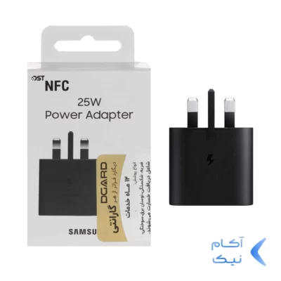 شارژر دیواری فست و PD تک پورت Samsung مدل EP-T2510 25W - مشکی - اصلی (شش ماهه DST + بیمه نامه 12 ماهه DGARD) مجهز به فناوری NFC