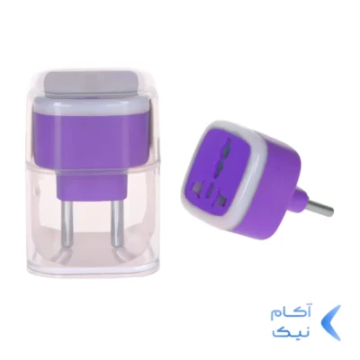 تبدیل برق 3 به 2 مدل M-03 - بنفش - MMS