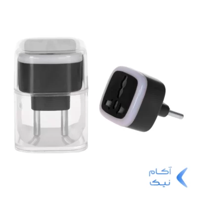 تبدیل برق 3 به 2 مدل M-03 - مشکی - MMS