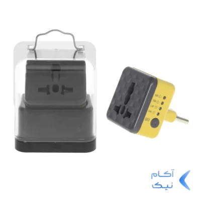 تبدیل برق 3 به 2 تایمر دار مدل AK-59 - زرد - MMS