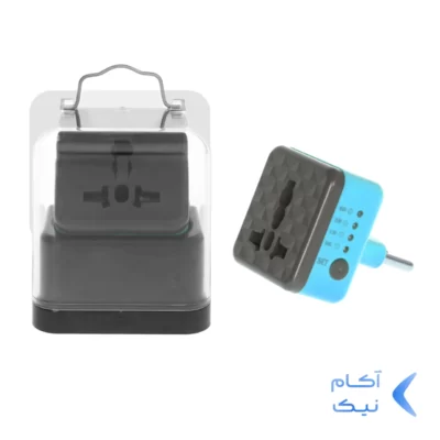 تبدیل برق 3 به 2 تایمر دار مدل AK-59 - آبی - MMS